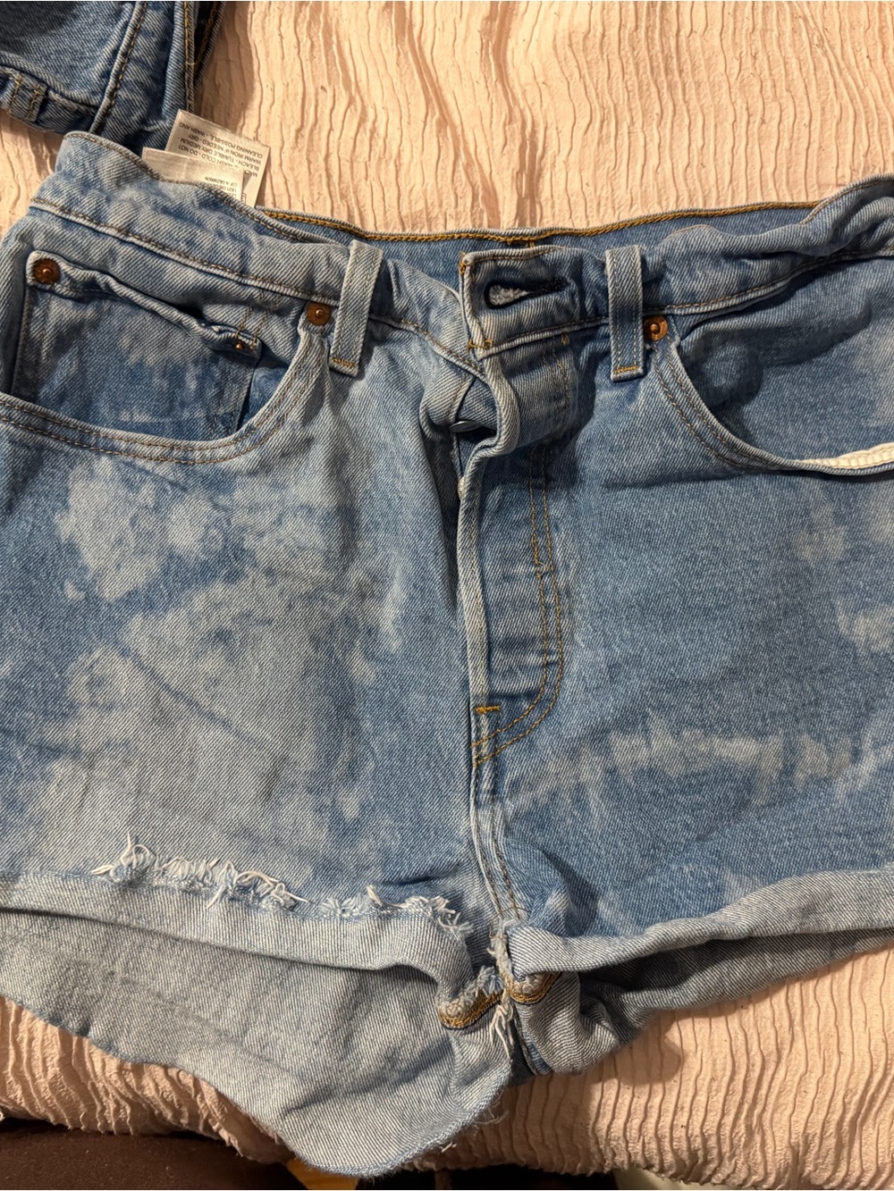 Levi's Light Blue Tie-Dye Denim Shorts